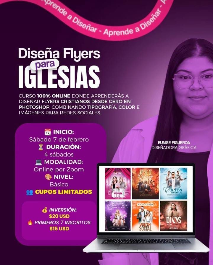 Imagen del Curso - Diseña Flyers para Iglesias